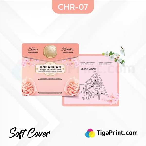 Undangan Pink Foil Emas |  CHR 07