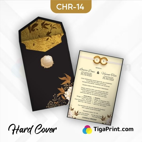 Undangan Hard Cover Black Gold | CHR-14